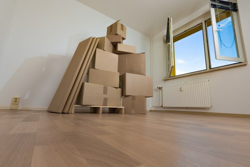 Household belongings being loaded for a removals job near Anerley