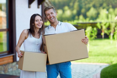 Careful loading of household items for an Anerley move