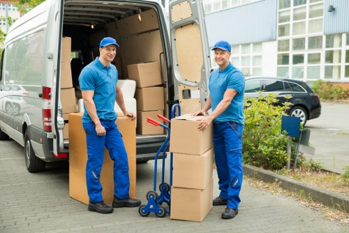 Packed household items ready for transport