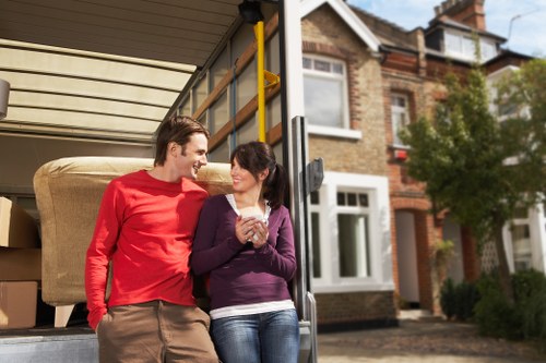 Furniture moving support on a residential street in Anerley